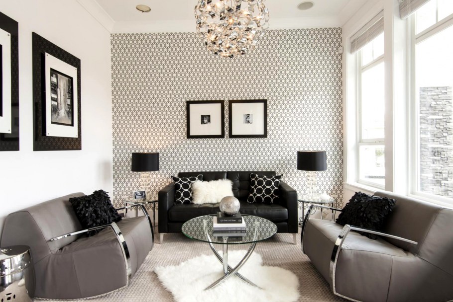 Акцентная стена в классическом интерьере