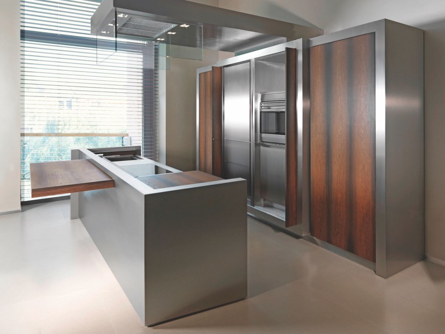 Кухонные фасады из нержавейки
