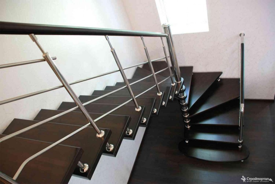 Металлические перила для лестницы в частном доме