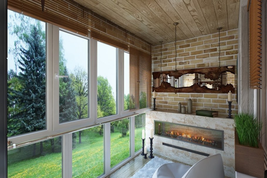 Каркасный дом с застекленной верандой