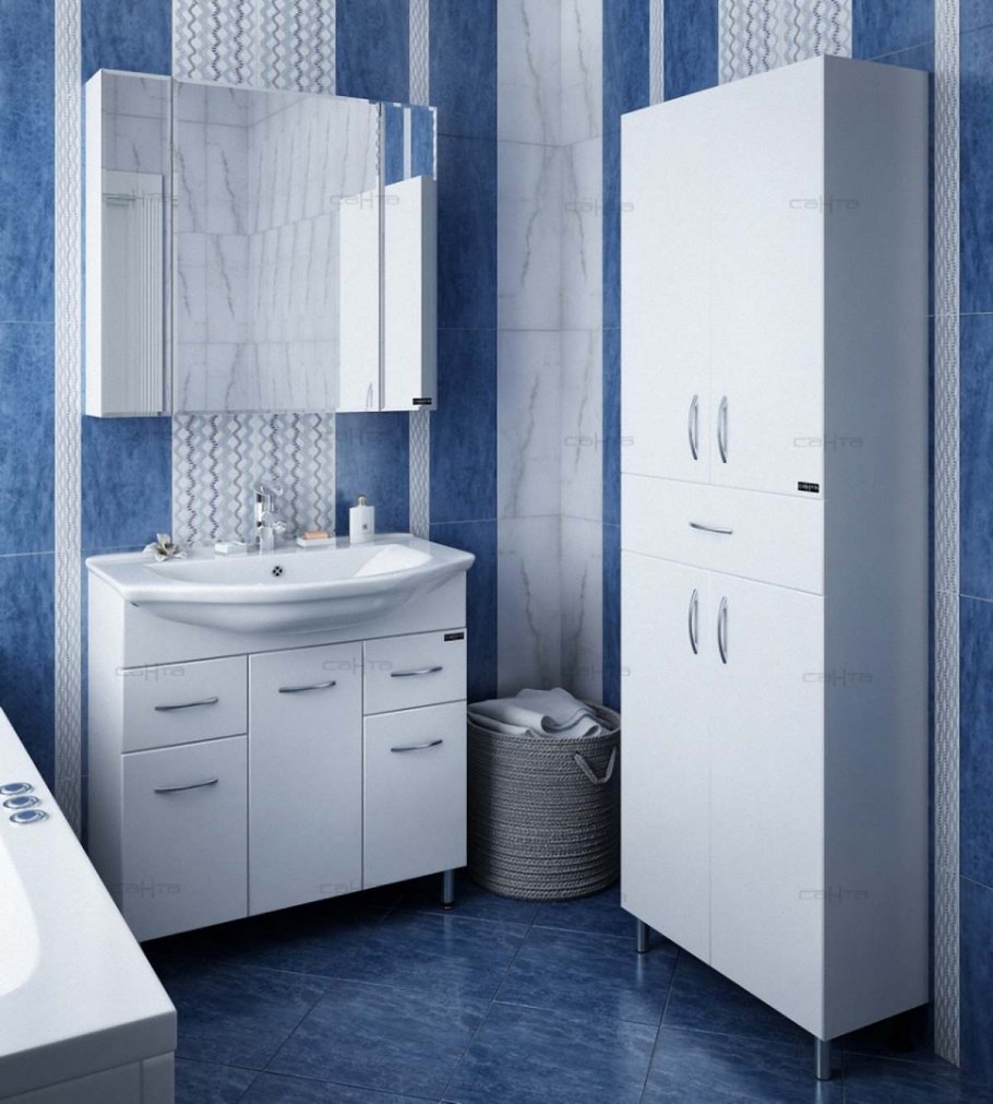 Акватон. Шкаф-колонна подвесная "Валенсия" левая, белый жемчуг 1a123803vag3l