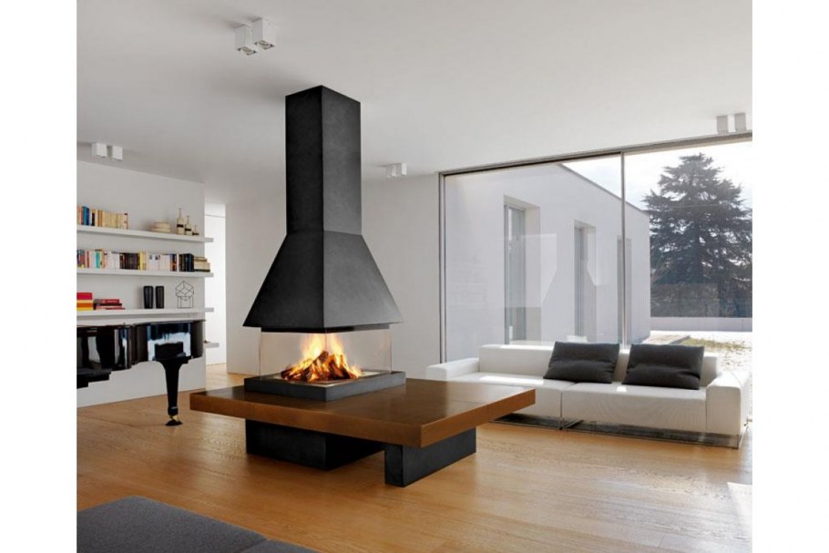 Камин с телевизором в стиле Минимализм