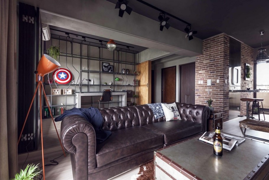 Интерьер в стиле брутализм и лофт