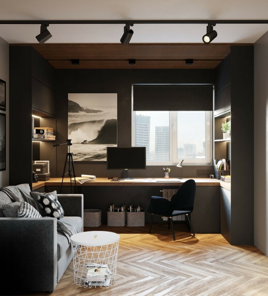 Мужской интерьер гостиной