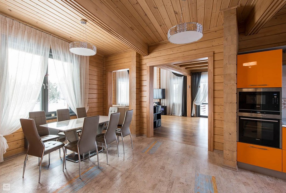 Интерьер дома из профилированного бруса