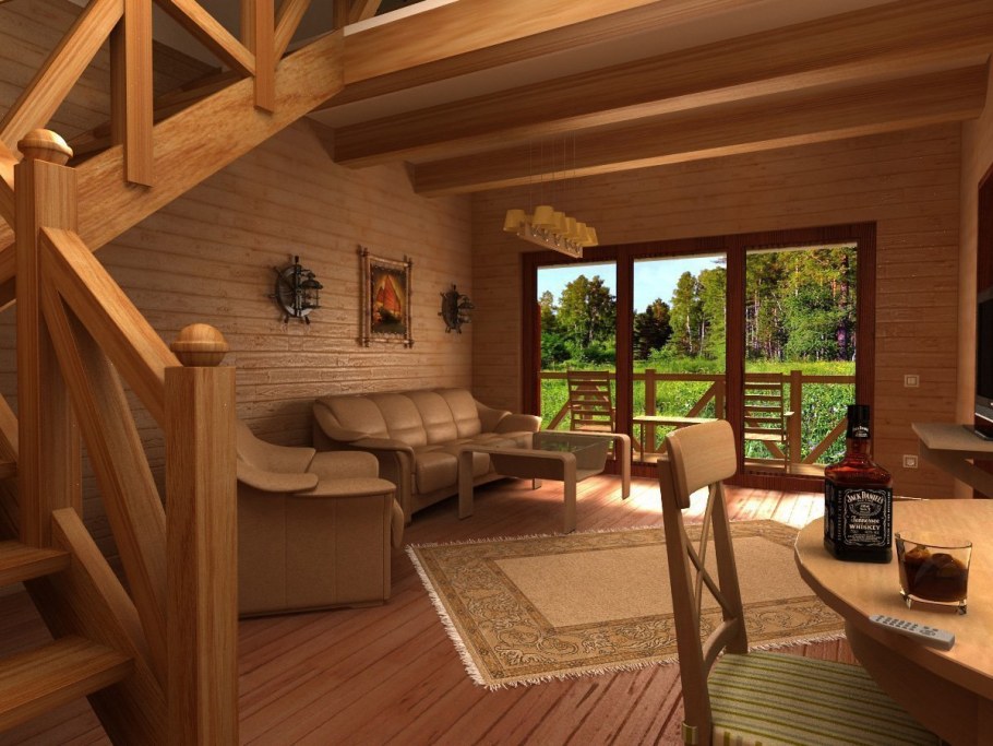 Дом из бруса интерьер