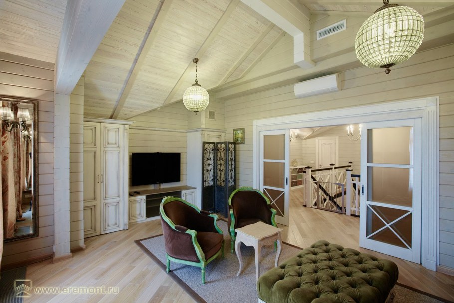 Интерьеры домов из клееного бруса ПАЛЕКС