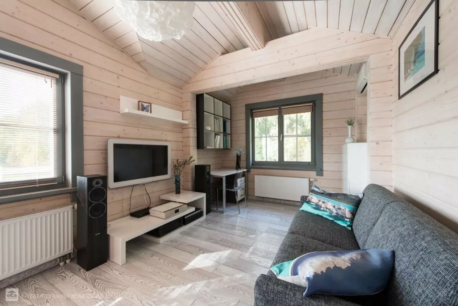 Гостиная из эмитацию бруса