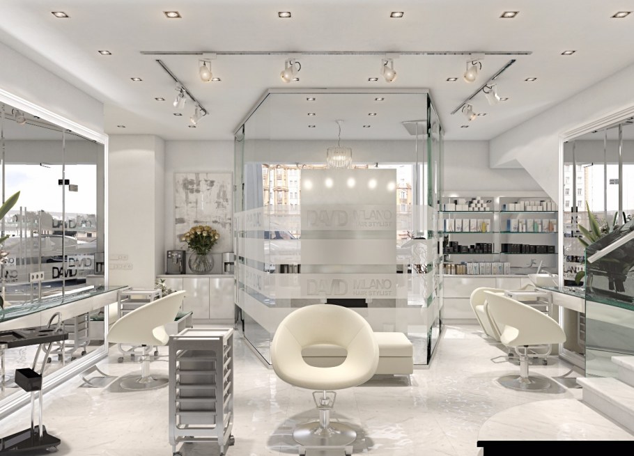 Салон красоты в белых тонах