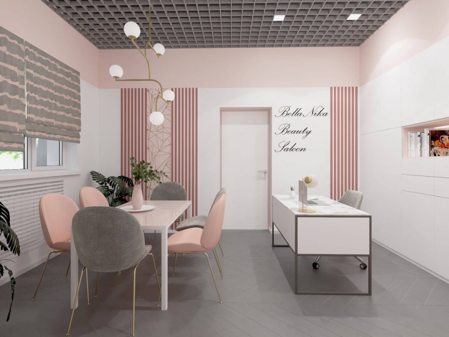 Студия маникюра в пудровых тонах