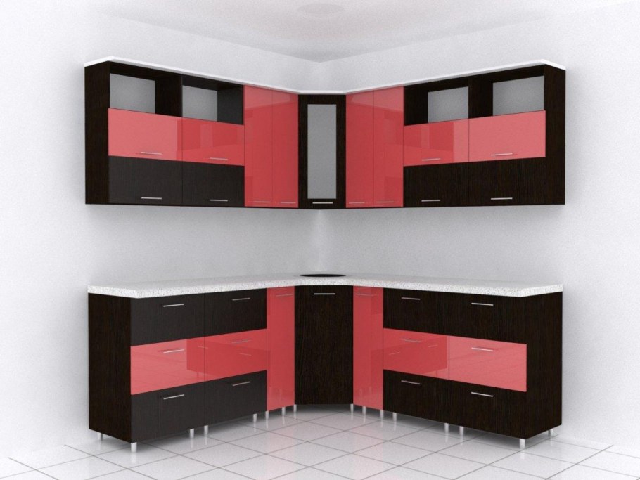 Кухни венге красный глянец