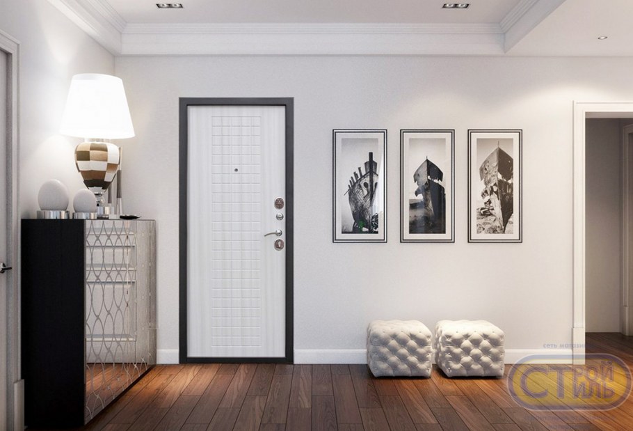 Входная дверь Гарда муар 8 мм белый ясень