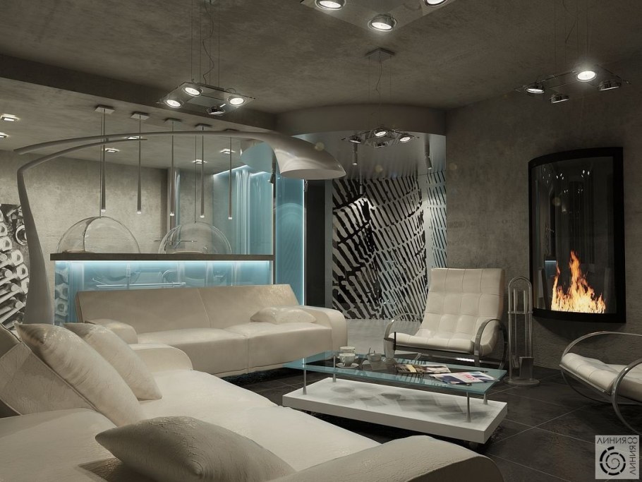 Гостиная в стиле Хай тек