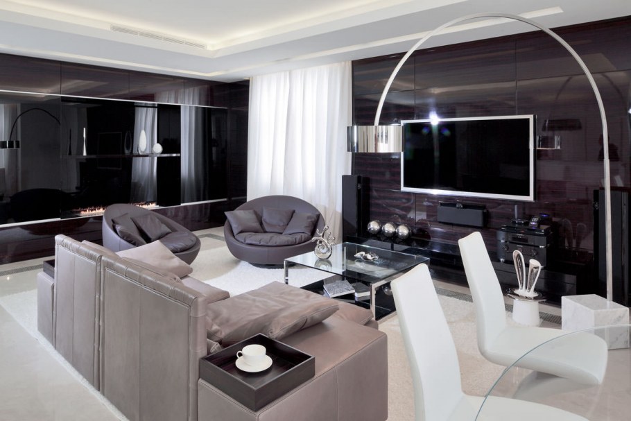 Гостиная с панорамными окнами