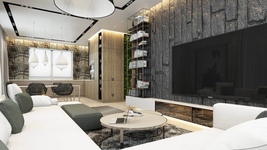 Кухня гостиная в стиле Модерн 20кв м