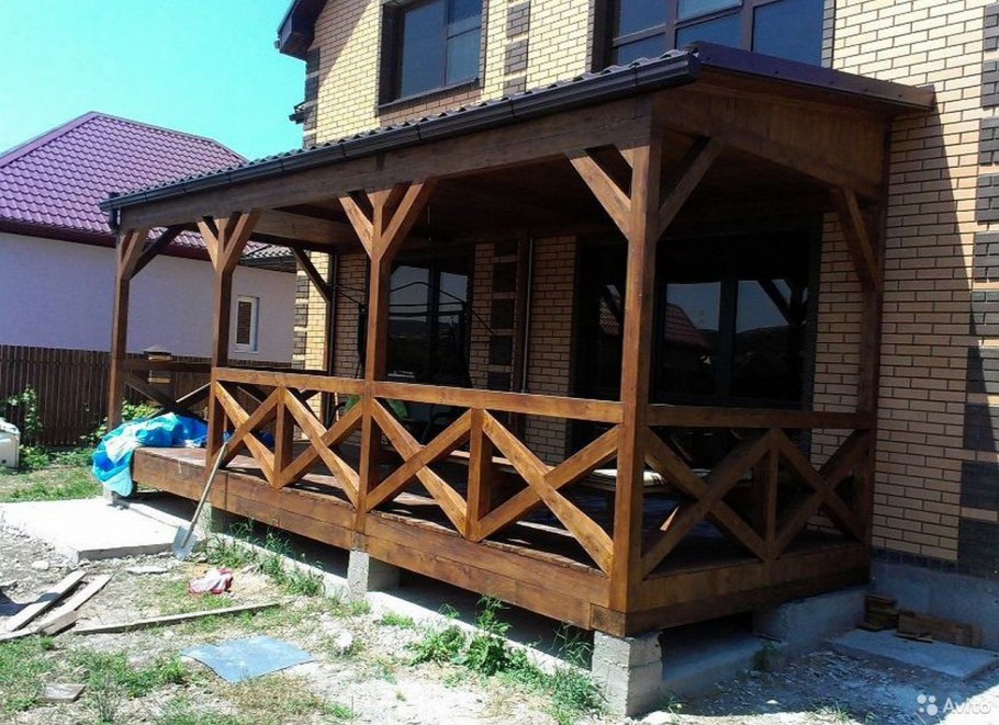 Каркас террасы из бруса 150х150