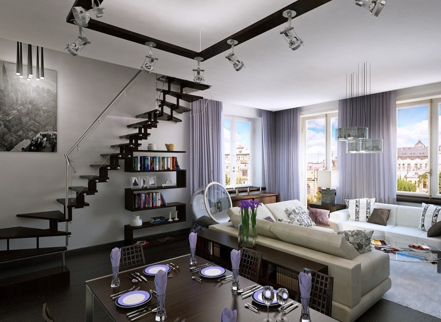 Современный интерьер таунхауса