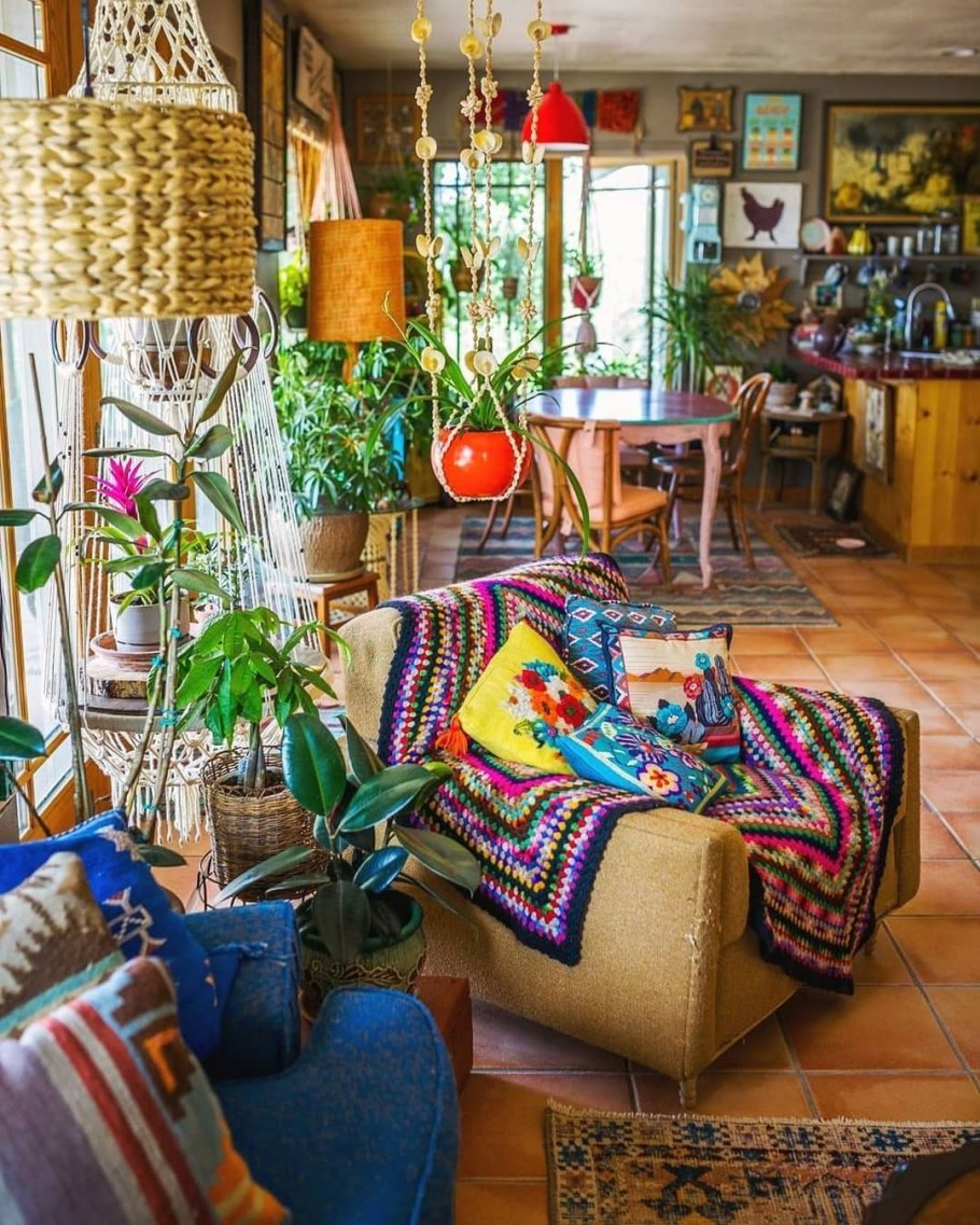 Бохо хиппи в интерьере