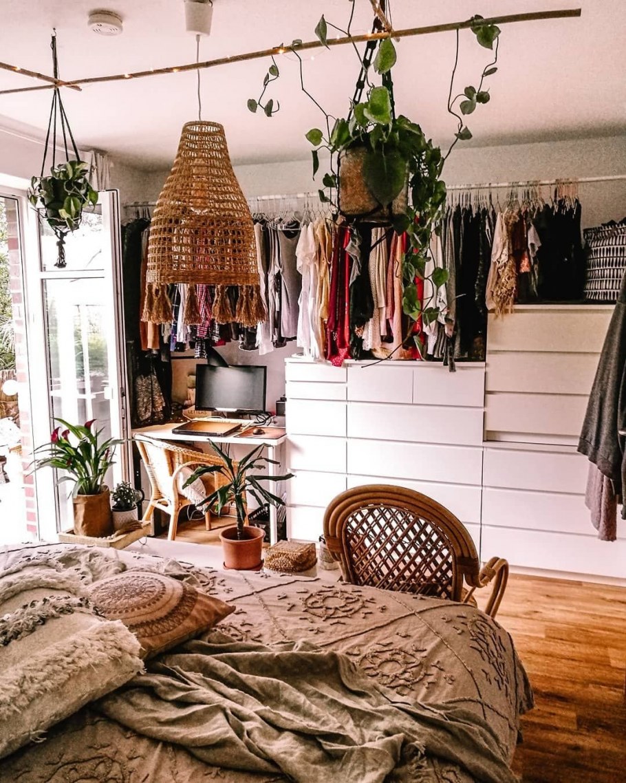 Интерьер спальни в стиле бохо Шик