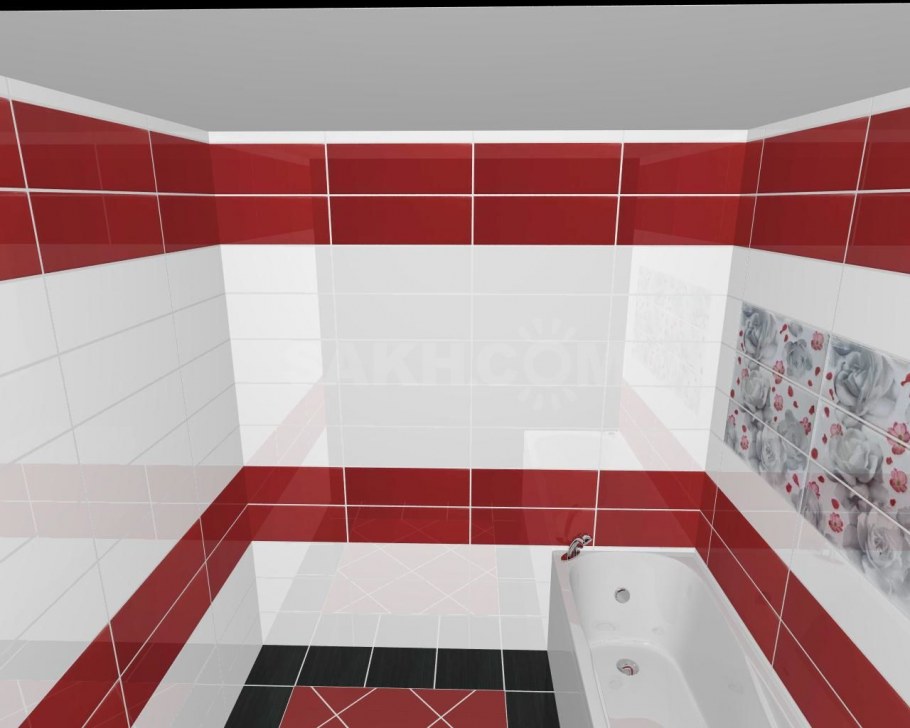 Раскладка плитки в ванной