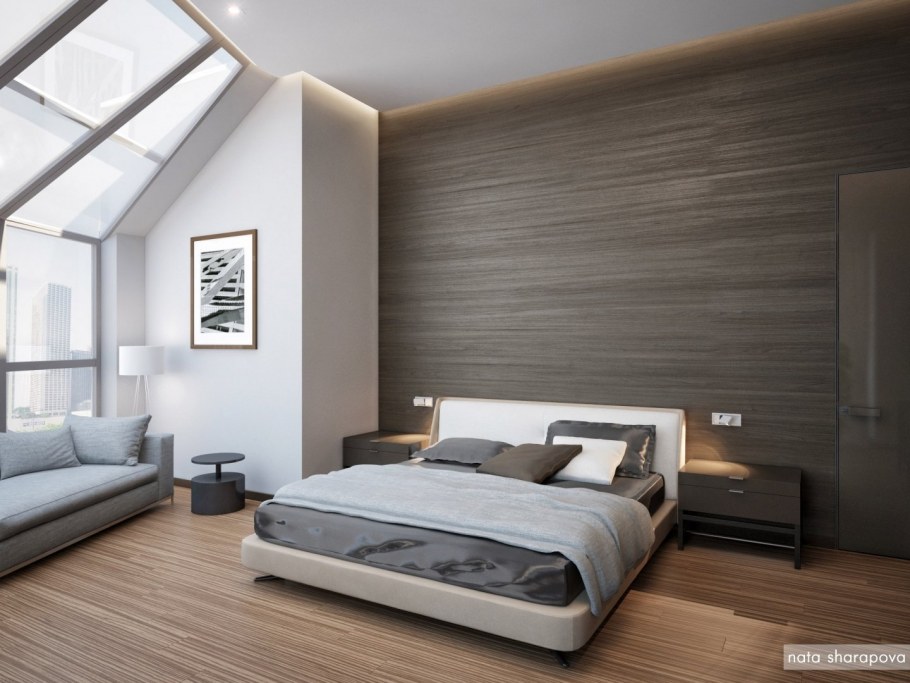 Ламинат на стенах мансарды