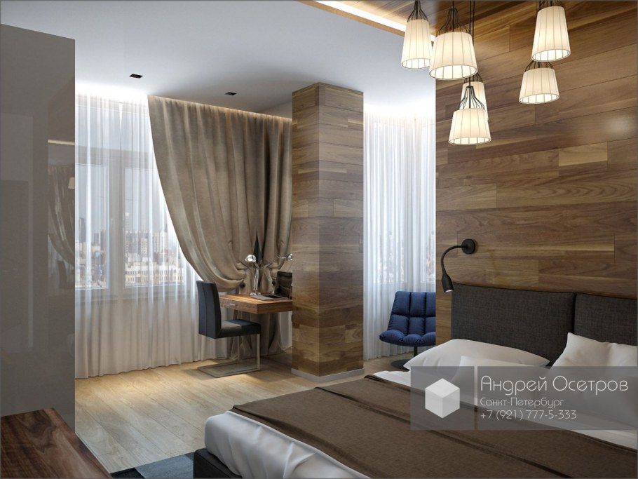 Зонирование ламинатом на стенах