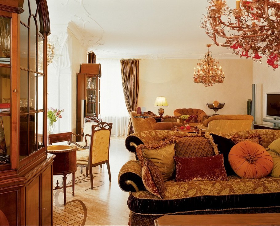 Интерьер гостиной в стиле югендстиль