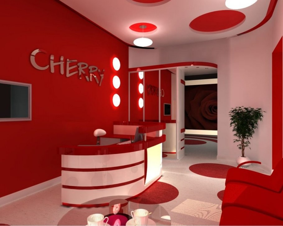 Салон красоты интерьер красный