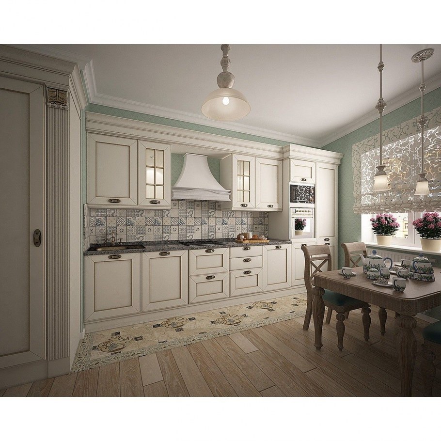 Кухня Кантри Прованс Неоклассика голубая