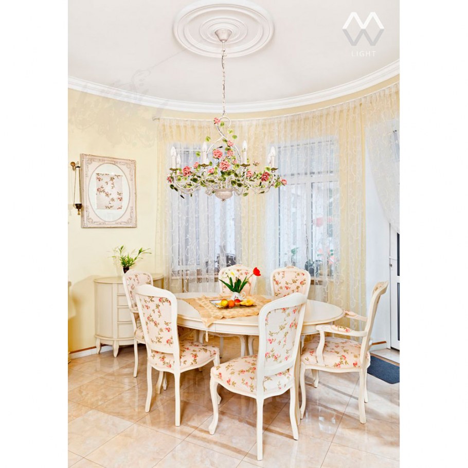 Белая люстра на кухню