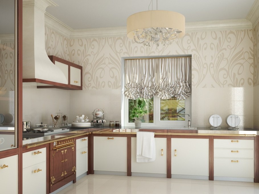 Кухня в стиле Прованс с островом