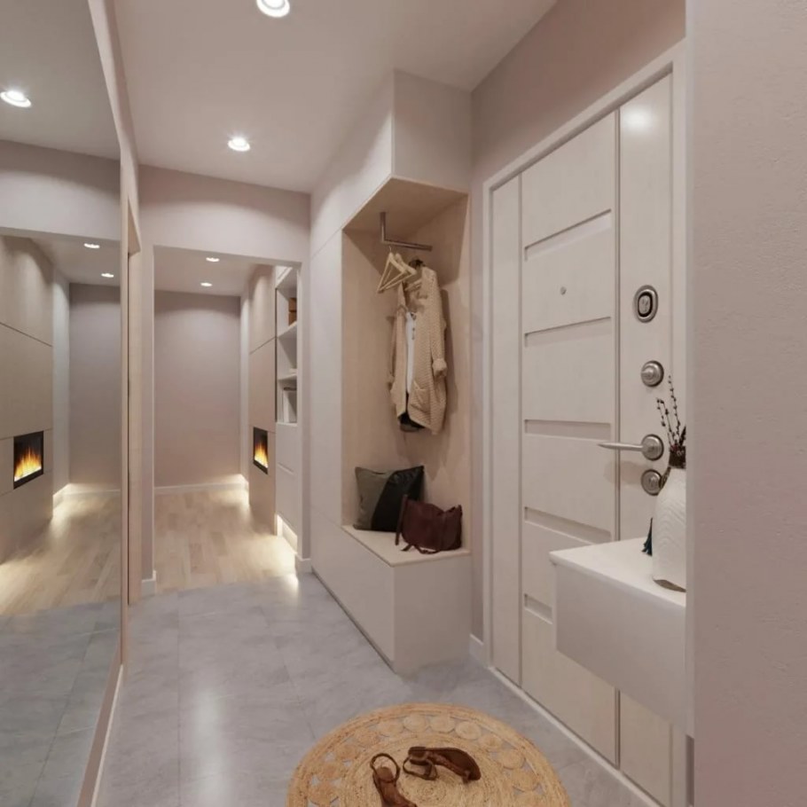 Прихожая в светлых тонах