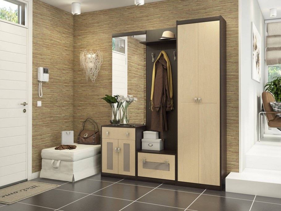 Бежевая прихожая интерьер