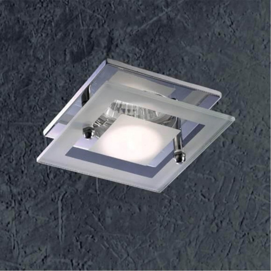 Встраиваемый светильник Ambrella Light s214 WH/Ch/WH, матовый/хром