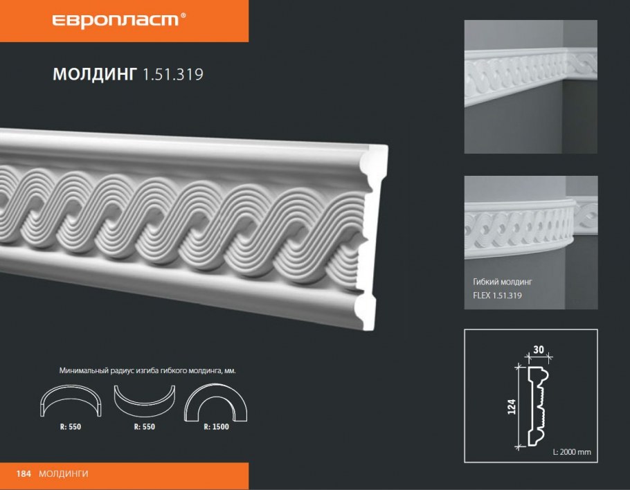 Молдинг мебельный самоклеющийся белый