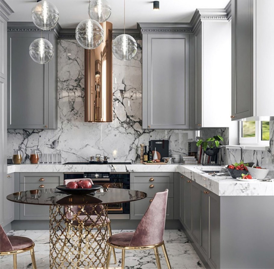 Угловая кухня арт деко 10 кв