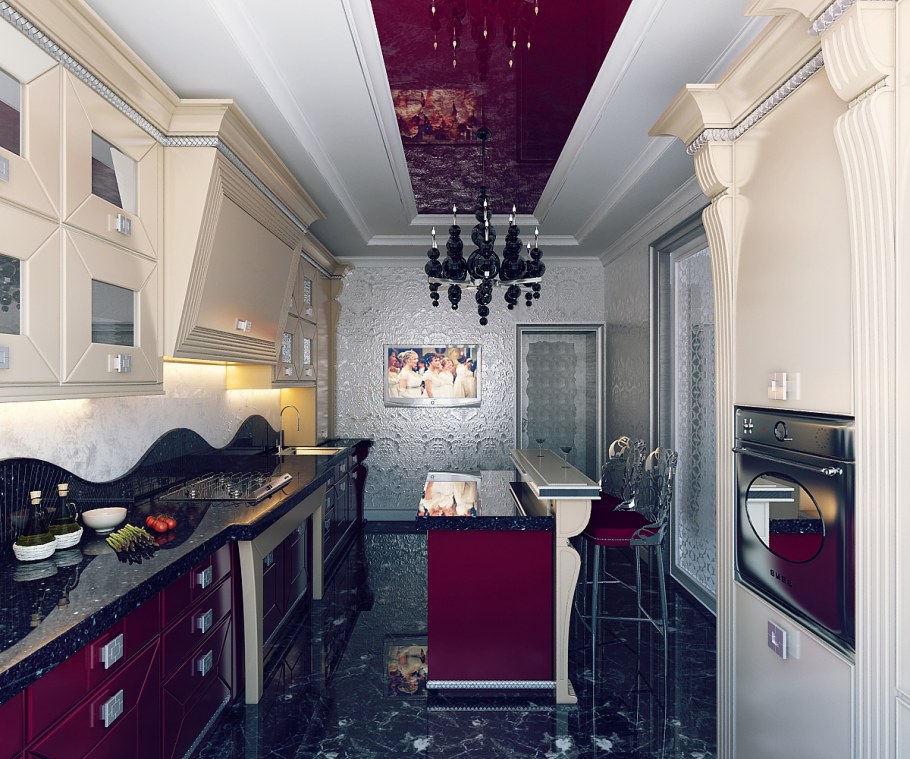 Маленькая кухня в стиле арт деко