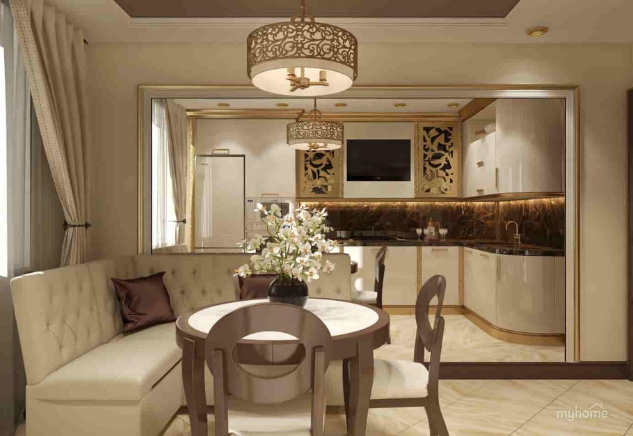 Пол на кухне арт деко