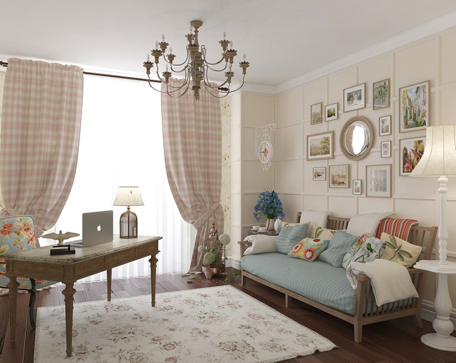 Прованский стиль в интерьере шторы