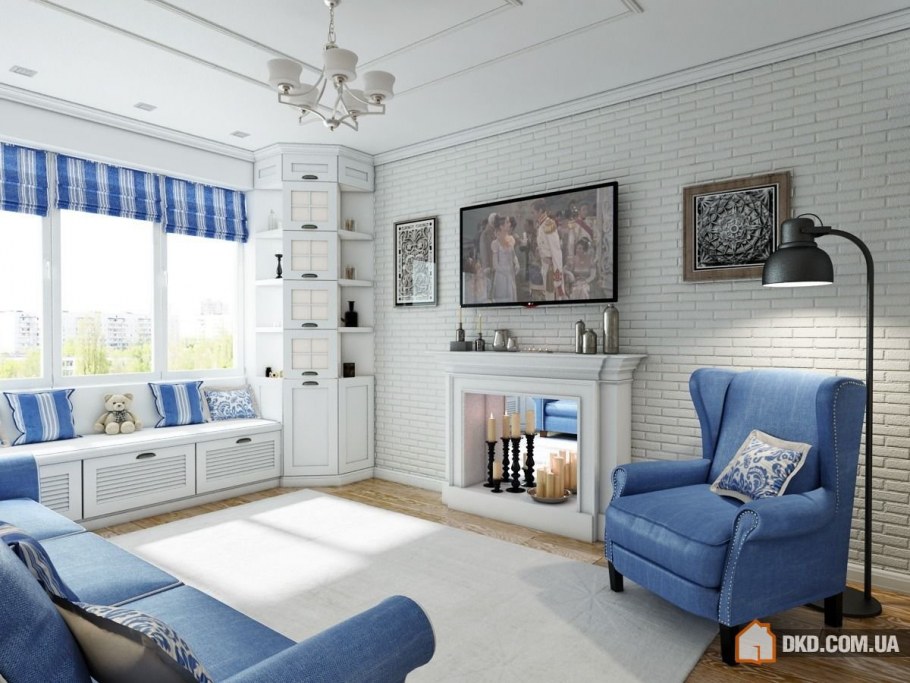 Гостиная в стиле современный Прованс