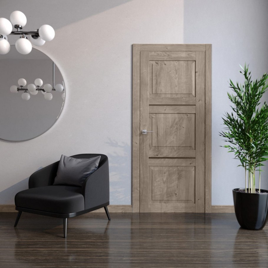 Дверь межкомнатная остеклённая «Сохо», 60x200 см, ПВХ, цвет лофт тёмный