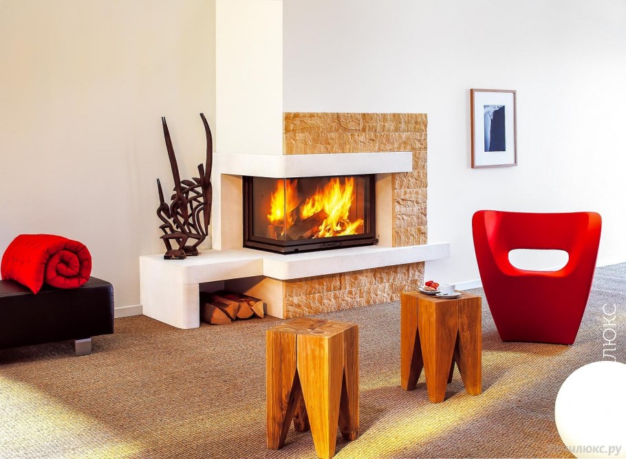 Современная отделка камина