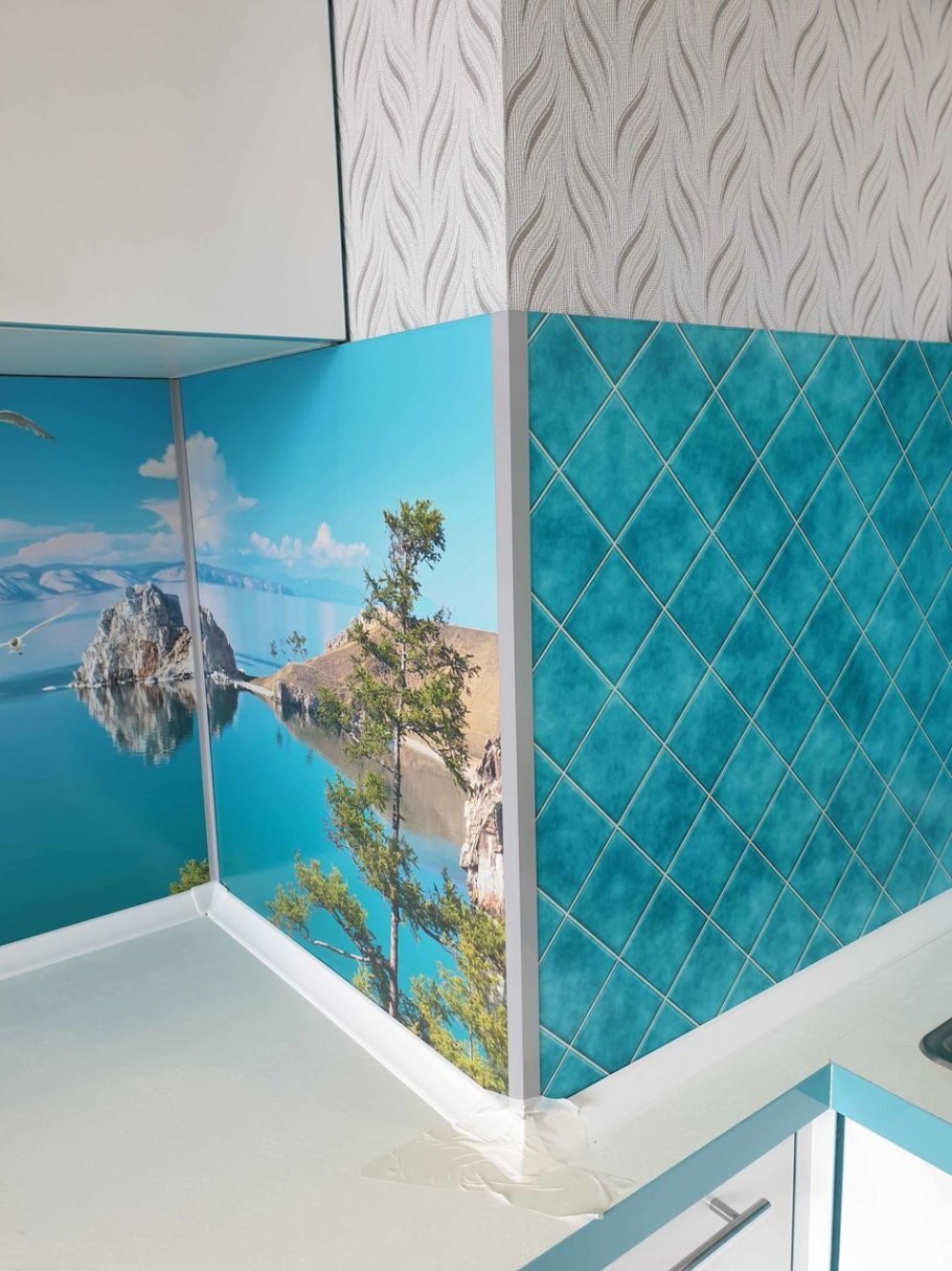 Фартук для голубой кухни