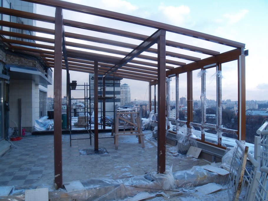 Веранда на металлическом каркасе