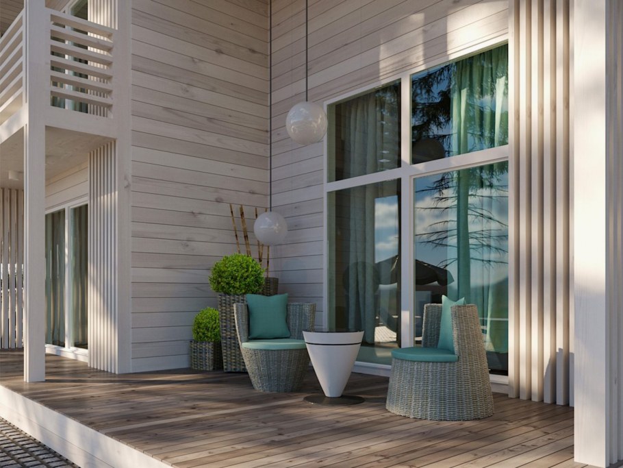 Светлые каркасные дома