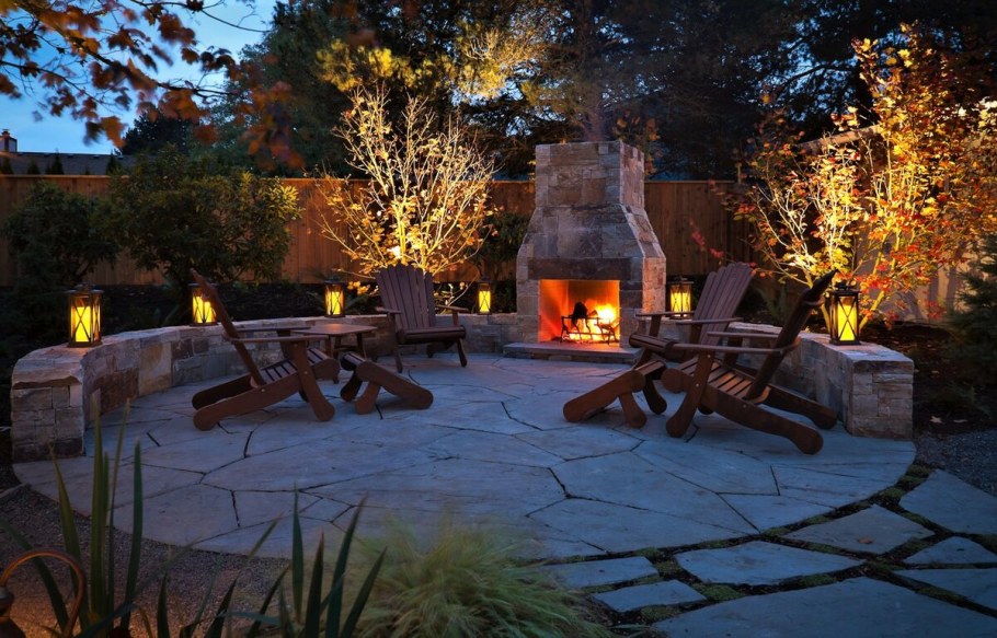 Костровище очаг из кирпича