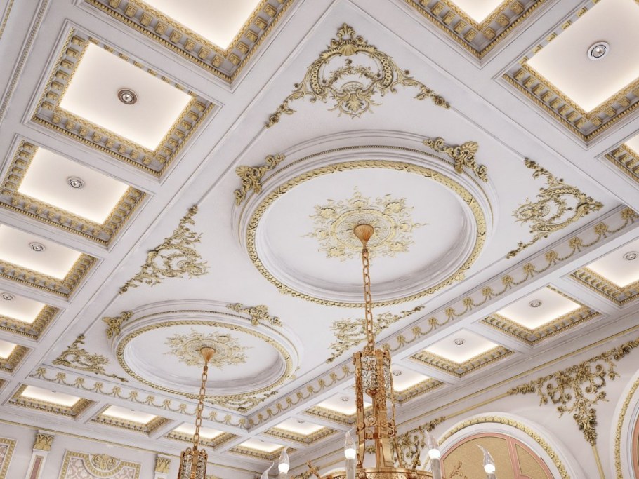 Кессонный потолок классика
