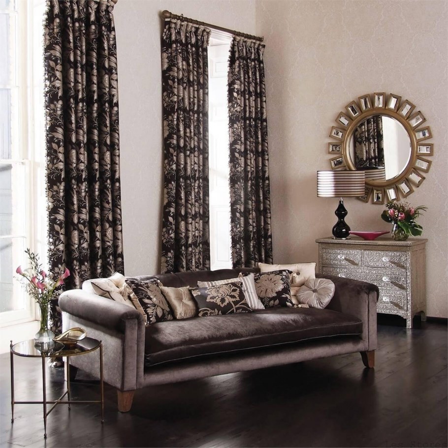 Гостиная в бирюзово шоколадных тонах