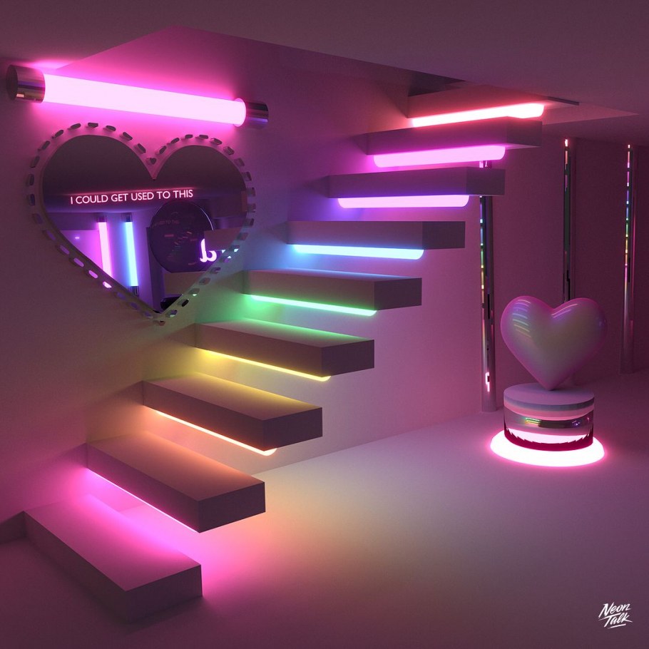 Комната с неоновой подсветкой