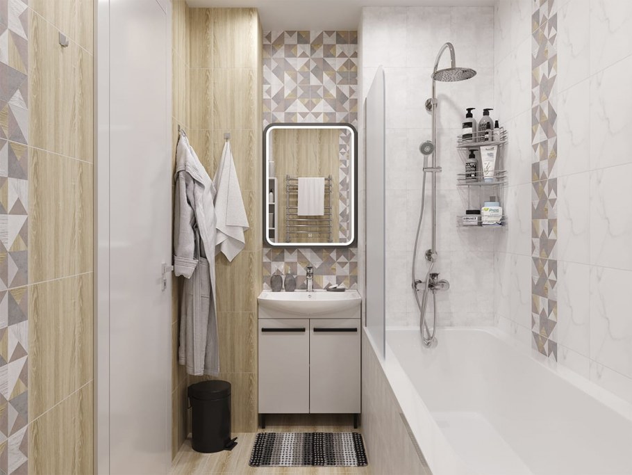 Дизайнерский стиль ванной Леруа